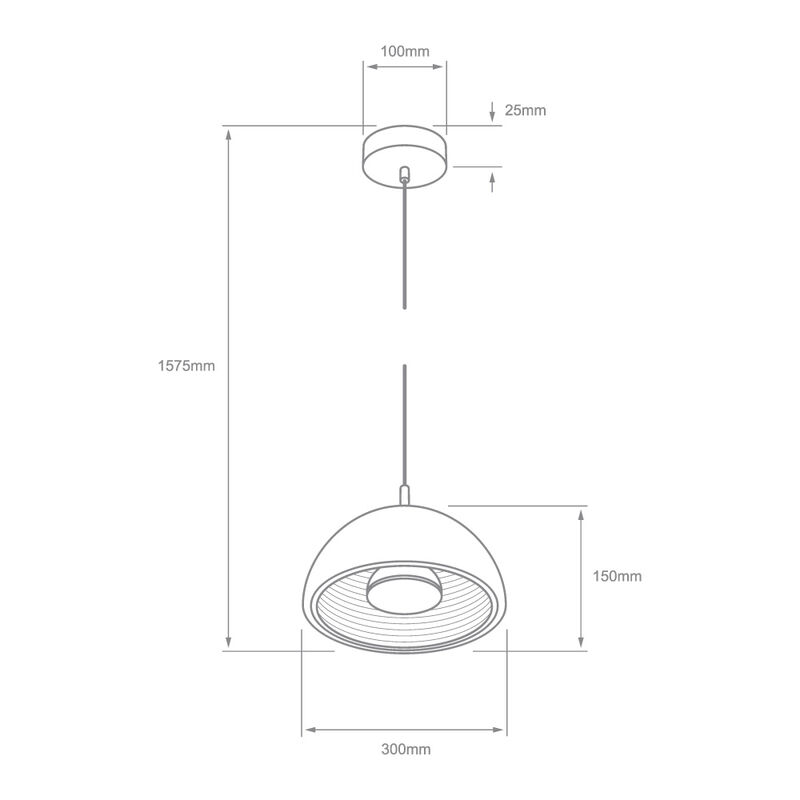 L&aacute;mpara Colgante Led 15w Luz C&aacute;lida Tecnolite 1... image number null