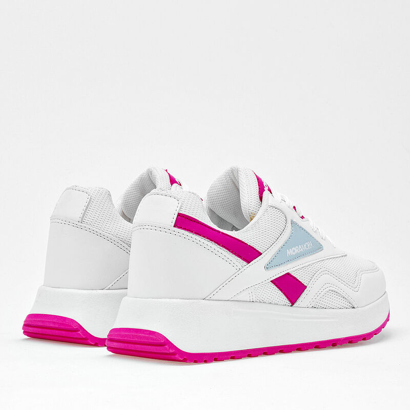 Moramora Tenis urbano para mujer blanco fucsia ... image number null