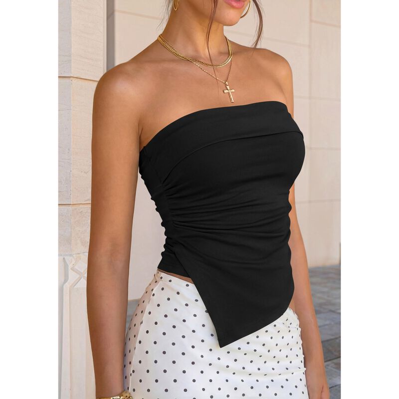 Top sin Tirantes Prettygarden Negro S, Asim&eacute;tri... image number null