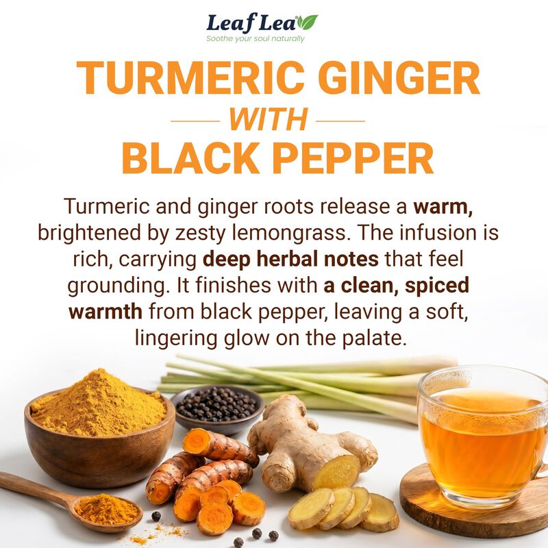 T&eacute; Leaflea De C&uacute;rcuma Y Jengibre, 40 Sobres Sin... image number null