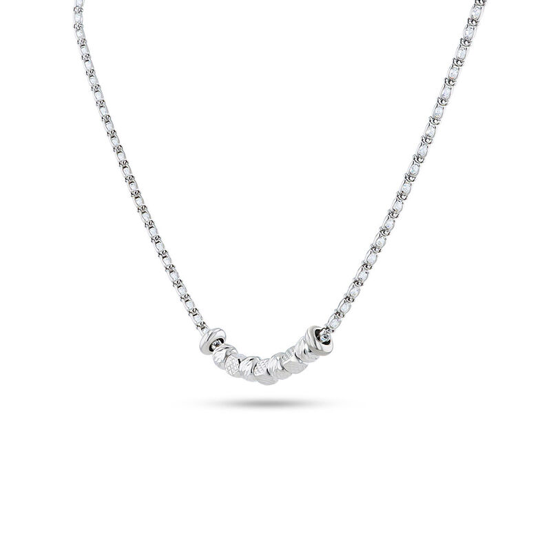 Cadena Plata Blanca 925 Con Piedras Blancas image number null