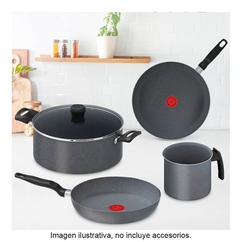 Bater&iacute;a T-fal 5 Piezas Elemental Stone Gris image number null
