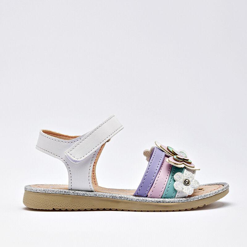 Trencitas sandalia para beb&eacute; blanco multicolor ... image number null