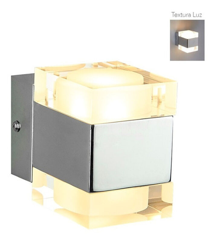 Lampara  Sobreponer Muro Cromado 6w Luz Suave C... image number null