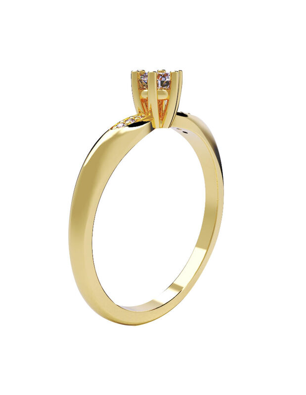 Anillo de Compromiso en Oro de 10K con Circonia... image number null