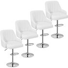 Juego De 4 Taburetes De Bar Vecelo Con Altura De Mostrador Ajustable, Color Blanco