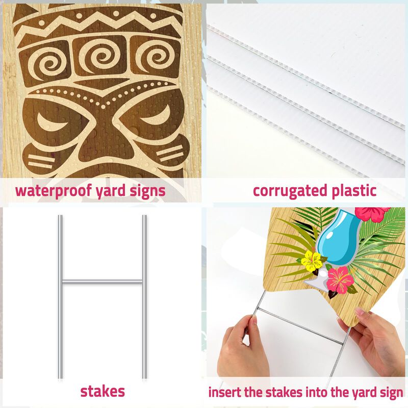 Tabla De Surf Yard Signs Tiki Bar Con Estacas P... image number null