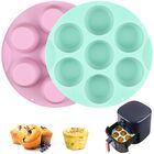 Moldes de Silicona para Bocaditos de Huevo Sakolla, Pack de 2, 7 Cavidades Antiadherentes (Rosa + Verde)