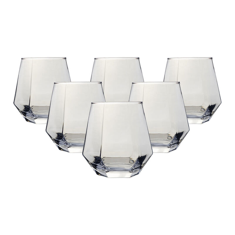Set De 6 Vasos Hexagonales De Cristal Azul - 31... image number null