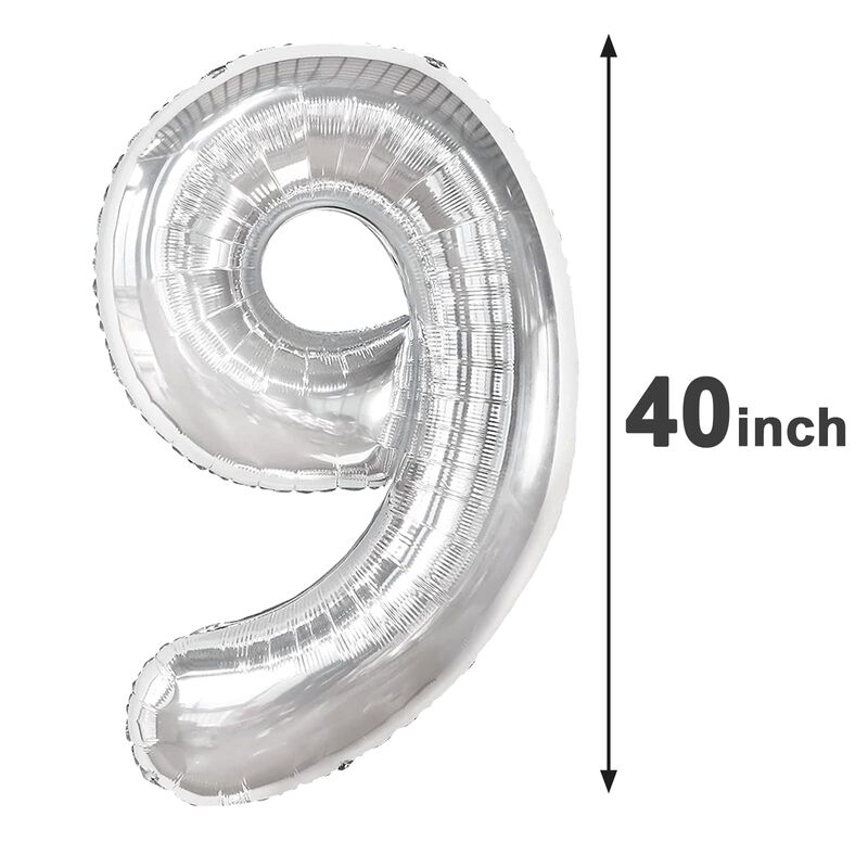 Globo N&uacute;mero 9 Plateado 40 Pulgadas &ndash; Upgesy image number null