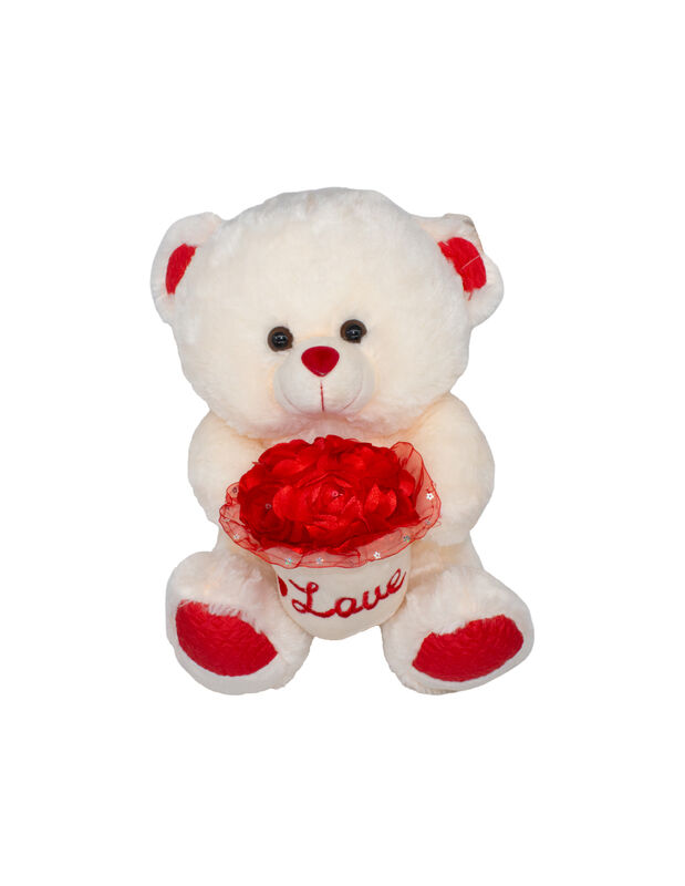 Oso De Peluche Ramo Flores Rojas I Love Regalo ... image number null
