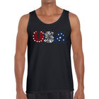 Tank Top Word Art Para Hombre - Fuegos Artificiales USA - Negro