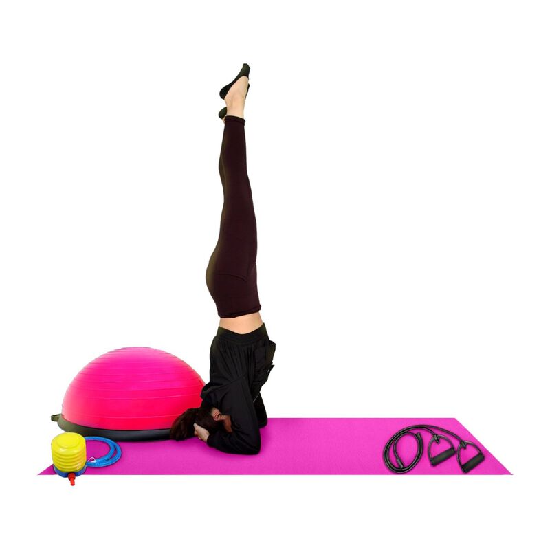 Kit Pelota Rosa Tipo Bosu Entrenamiento Yoga Gy... image number null