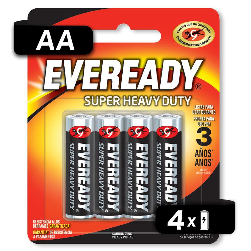 Pila Eveready Carbón Zinc AA Blister 4 Unidades image number null