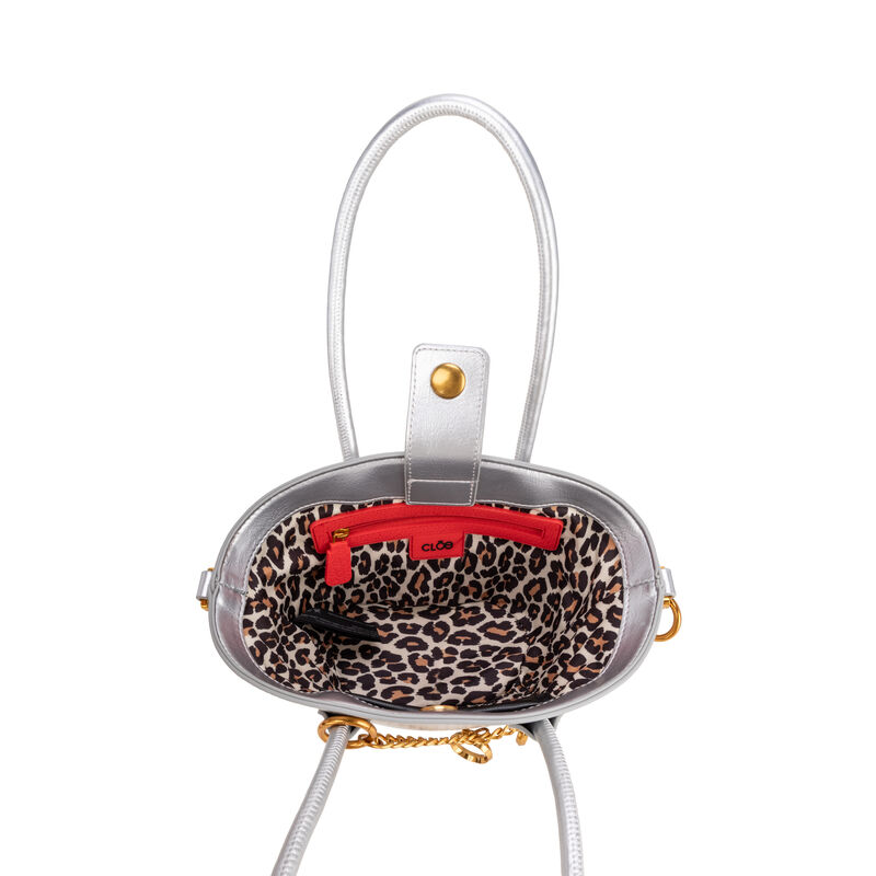 Bolsa Tote Chica Con Pouch Color Plata image number null