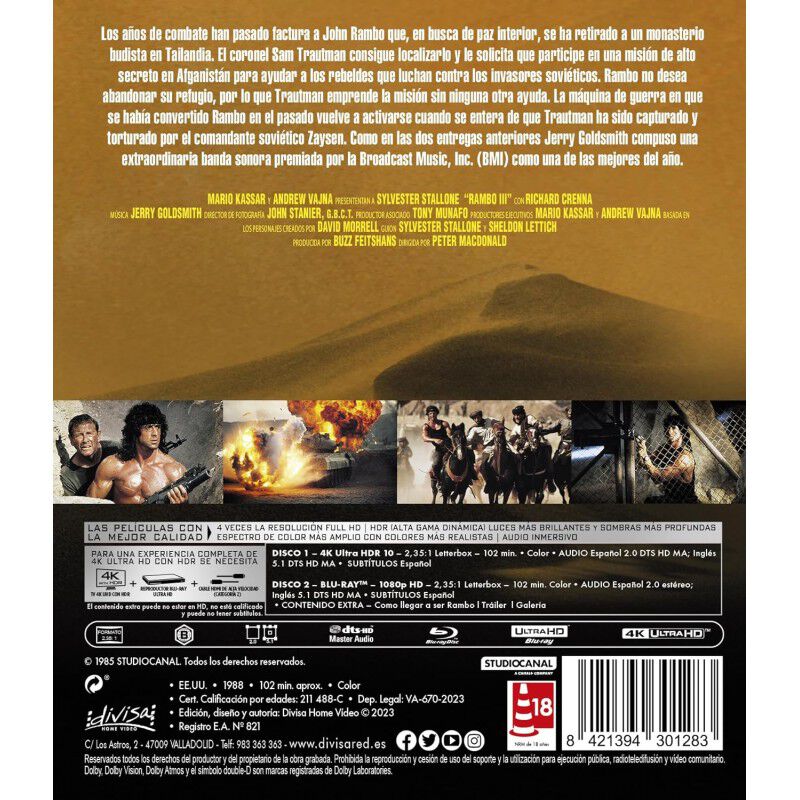 Rambo 3 (4K UHD + Blu-ray) [Blu-ray] image number null