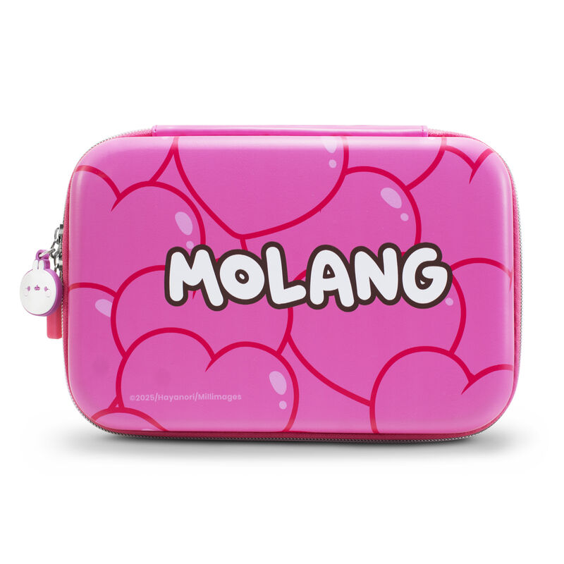 Estuche Escolar R&iacute;gido Molang Rosa con Corazone... image number null