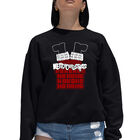 Sudadera De Cuello Redondo Word Art Para Mujer - Santa en la Chimenea - Negro