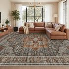 Alfombra Roxstand 274x366 Cm Lavable Antideslizante Gris/marr&oacute;n