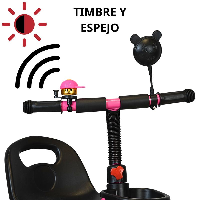 Triciclo para Niños con Timbre y Espejo Ruedas ... image number null