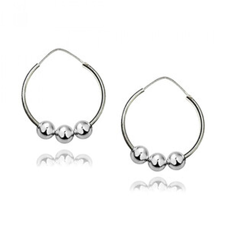 Arracadas Medianas De Plata Con Bolitas image number null