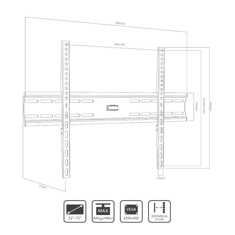 Soporte Tv LENNON LN-FM3270 Vesa Max 600x400 40... image number null
