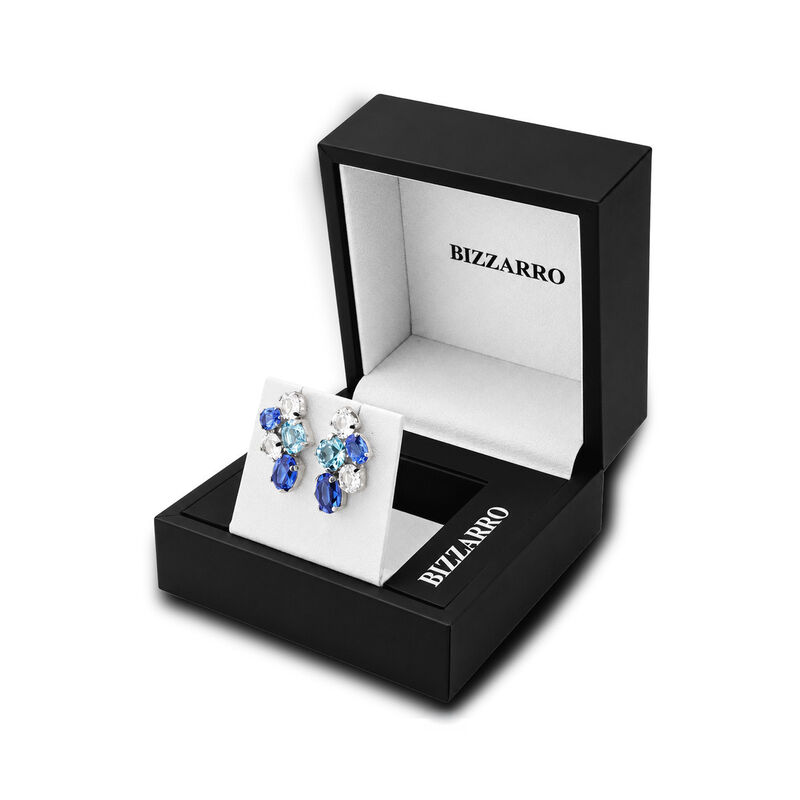 Aretes Plata 925 Con Piedras Azules image number null