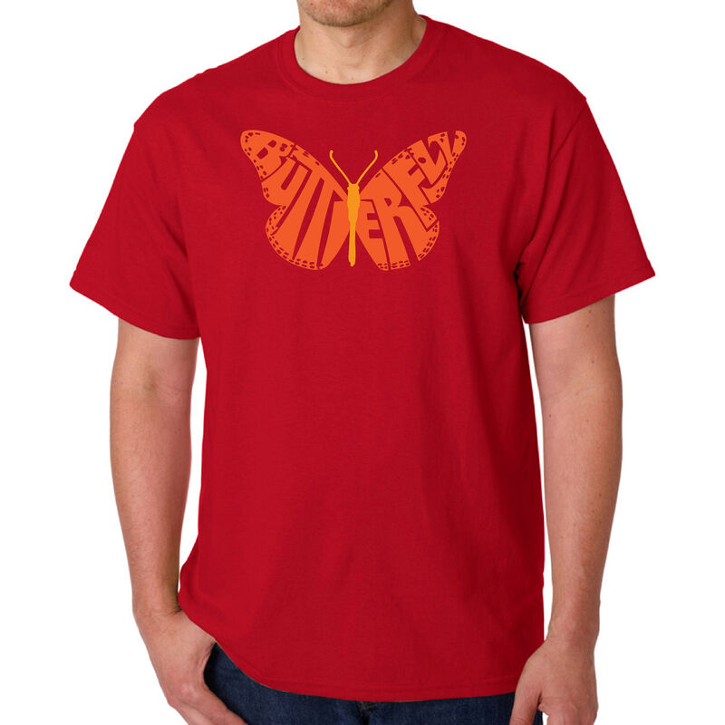 Camiseta Word Art Para Hombre - Mariposa - Rojo image number null