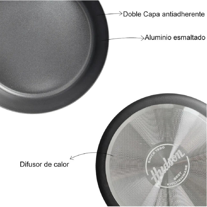 Arrocera HUDSON 28cm Aluminio Negra Antiadheren... image number null