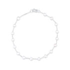 Pulsera De Oro Blanco De 14K Con Perlas Grises (19.5 Cm)