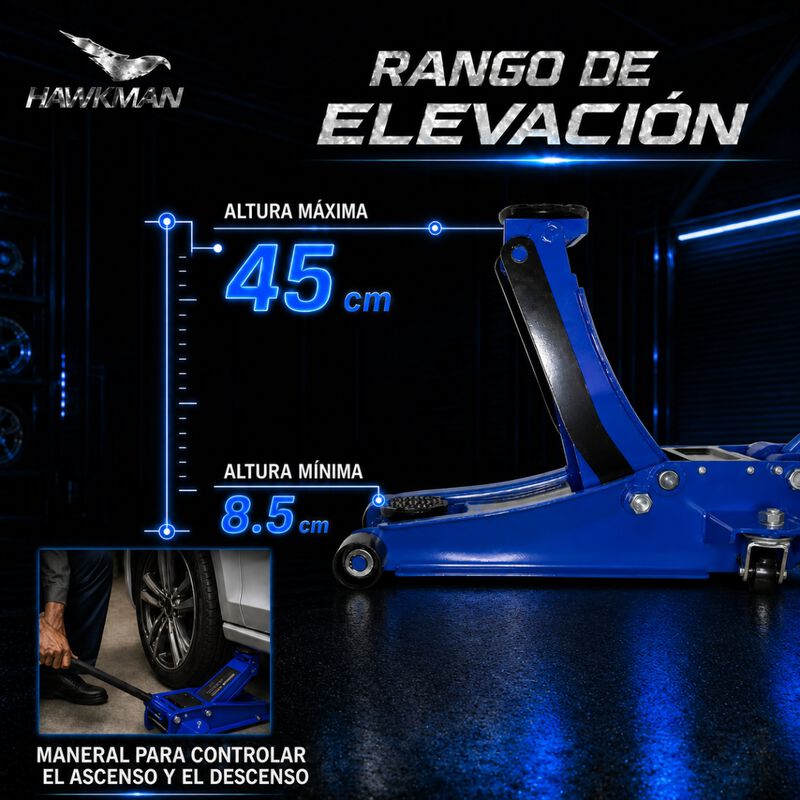 Gato Hidr&aacute;ulico De Pat&iacute;n Hawkman 3 Ton Doble Pi... image number null