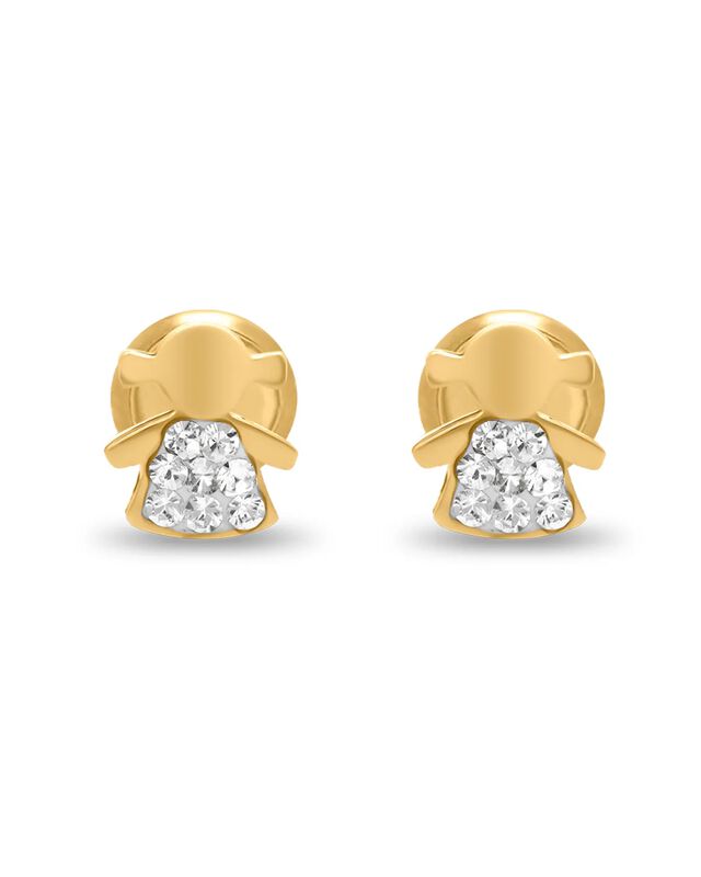 Broqueles  En Oro Amarillo 14k Con Zirconias image number null