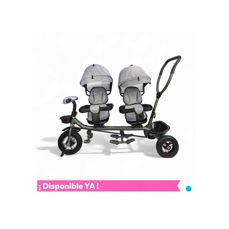 Triciclo Para Ni&ntilde;os Gemelar Doble Tek-2029 Gira... image number null