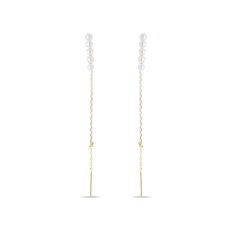 Aretes De Oro Amarillo 10k Con Perla image number null