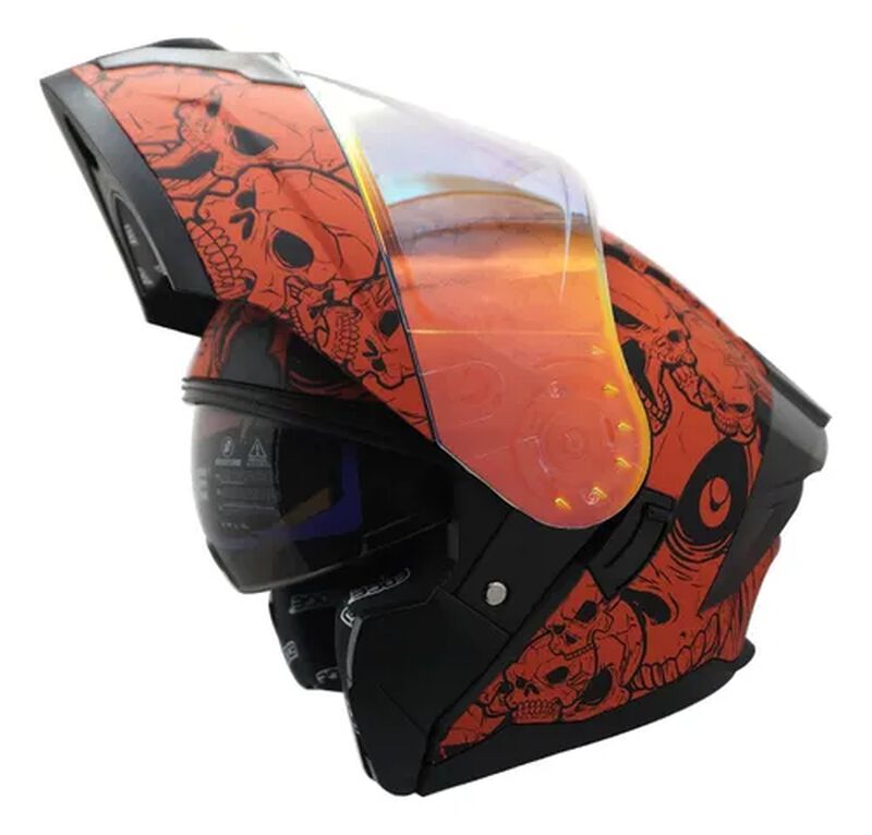 CASCO PARA MOTO ABATIBLE ROJO  DOT/ECE CON LUZ ... image number null