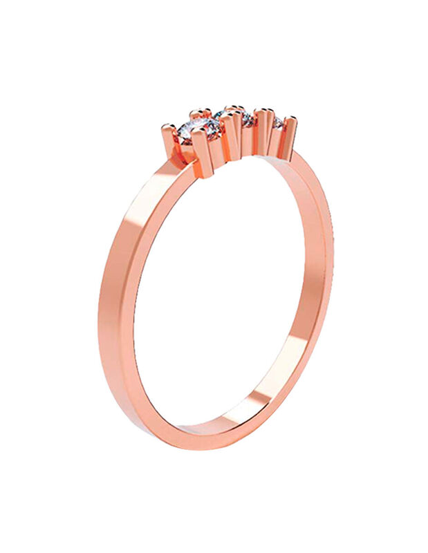 Anillo de Compromiso en Oro Rosa 10K con Circon... image number null