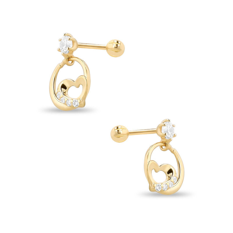 Aretes De Oro Amarillo 10k Con Zirconias image number null