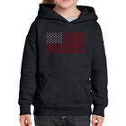 Sudadera Con Capucha Word Art Para Ni&ntilde;a - Proud To Be An American - Negro