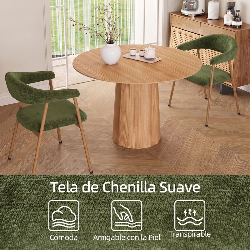 Juego De 2 Sillas De Comedor Modernas Verde Pat... image number null