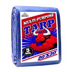 Lona Mvpnet De 20 X 30 Pies, 100% Impermeable, Resistente A Los Rayos Uv, Azul, 0,13 Mm