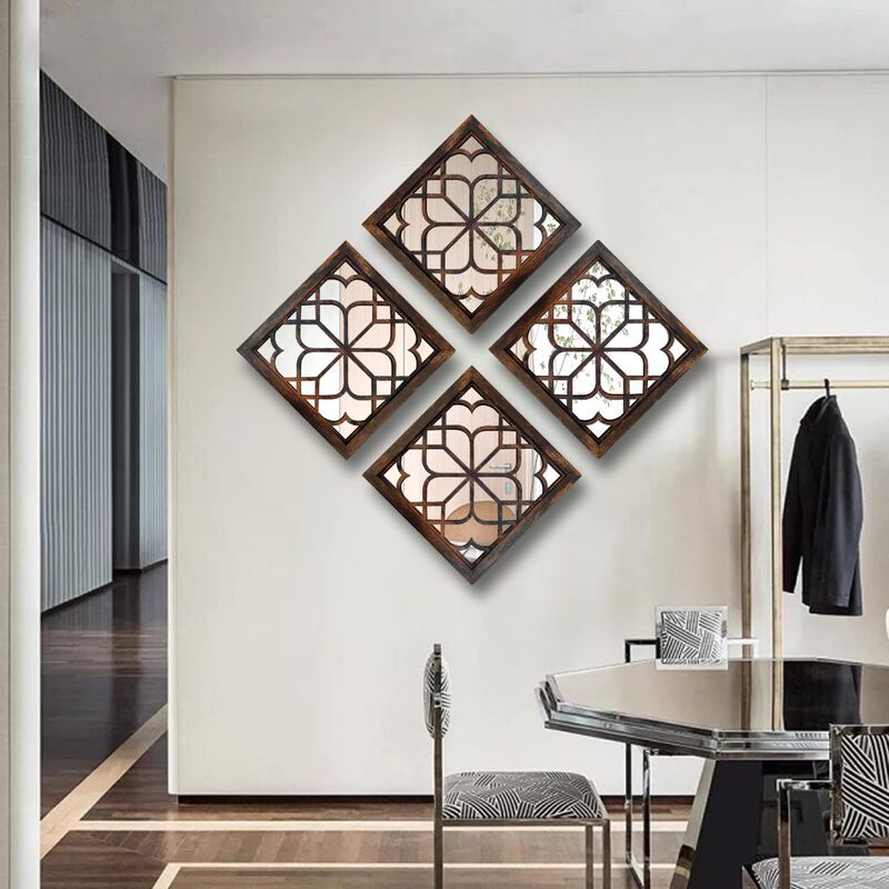 Espejo De Pared Worred Square Rustic Farmhouse ... image number null