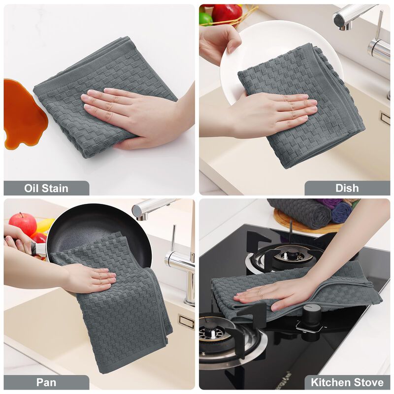 Toallas de Cocina Homaxy - Pack de 4 Gris Oscur... image number null