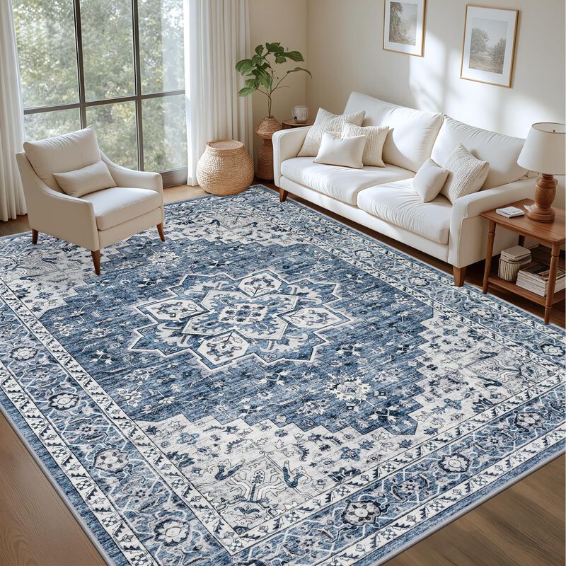Alfombra Expedix 152 cm X 91 cm Lavable Azul Vi... image number null