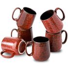 Juego De 6 Tazas De Caf&eacute; Hasense 425 ml Rojo Cer&aacute;mica