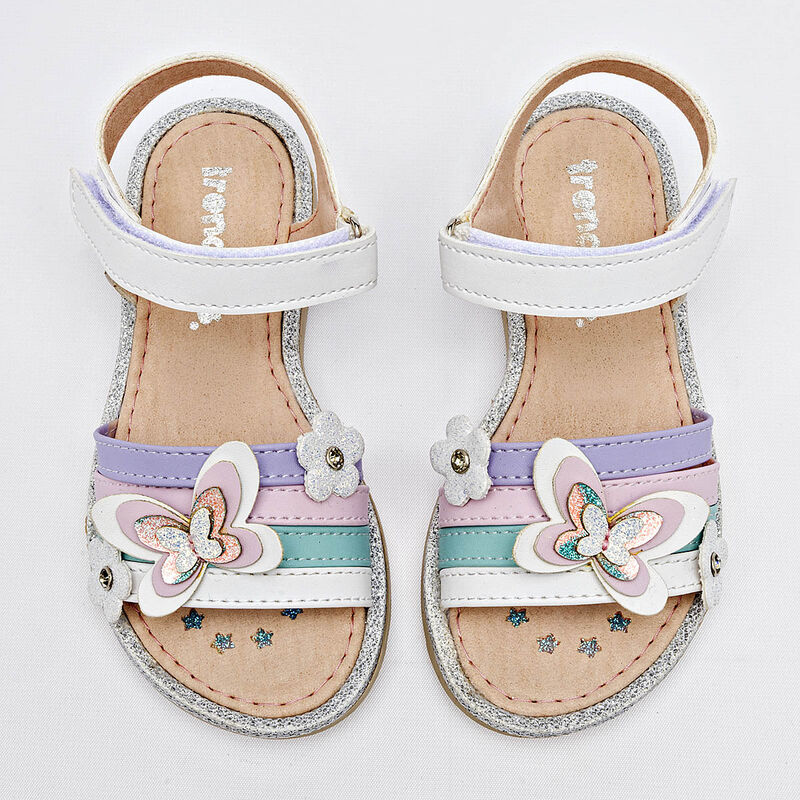 Trencitas sandalia para beb&eacute; blanco multicolor ... image number null