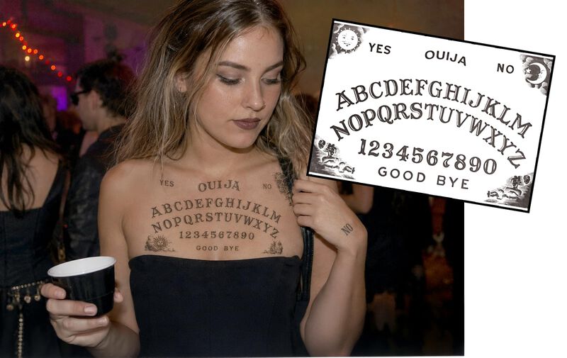 Tatuaje Temporal Inkwear Tablero Ouija Hallowee... image number null