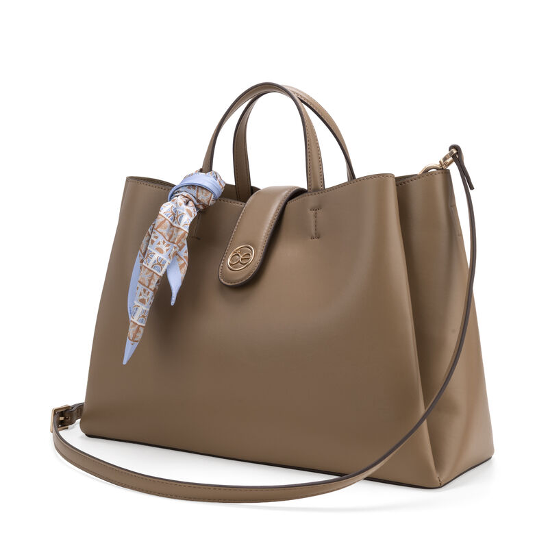 Bolsa Satchel Grande Con Mascada Color Camel image number null