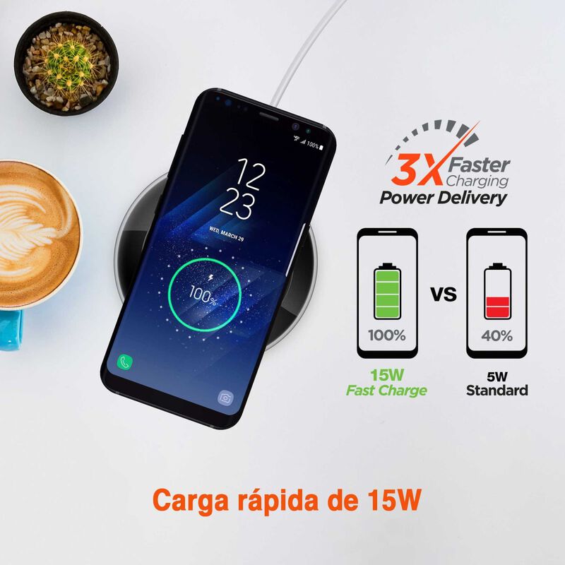 Base Cargador HYPERGEAR inal&aacute;mbrico Qi 15W Negr... image number null