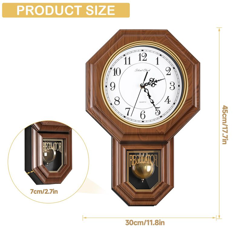 Reloj De Pared Con Forma De P&eacute;ndulo Kaneodot, I... image number null