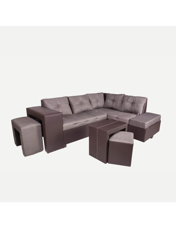 Sala Modular Esquinera Barcelona con Baúl gris image number null